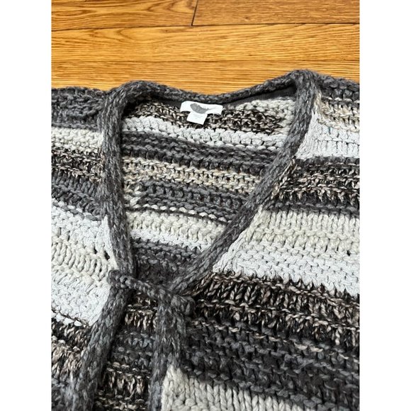 J. Jill Womens Cardigan Sweater Sz Large Gray Cotton Acrylic Chunky Knit Relaxed - Picture 3 of 6